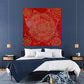 Classic Gold Mandala On Red Background Bespoke Art